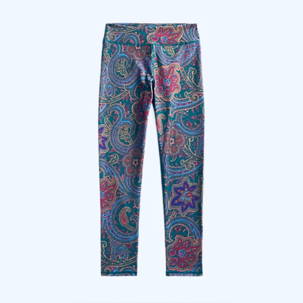 Polo Ralph Lauren Paisley Stretch Interlock Performance Leggings Size 8-10
